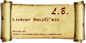 Linkner Benjámin névjegykártya